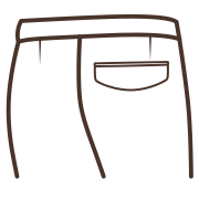 Curved flap with button