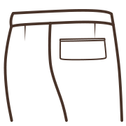 Square flap with button