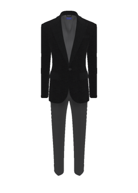 Black Velvet Dinner Jacket Ensemble