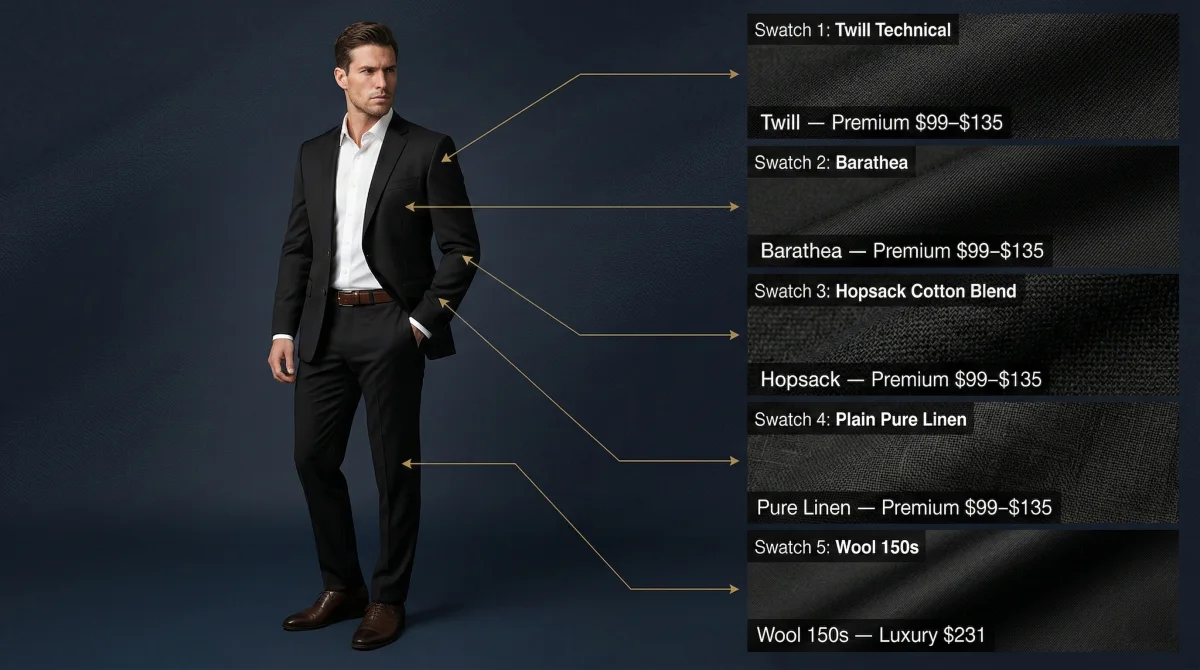 Black suit with brown shoes-fabric guide Fabric choices that complement brown shoes