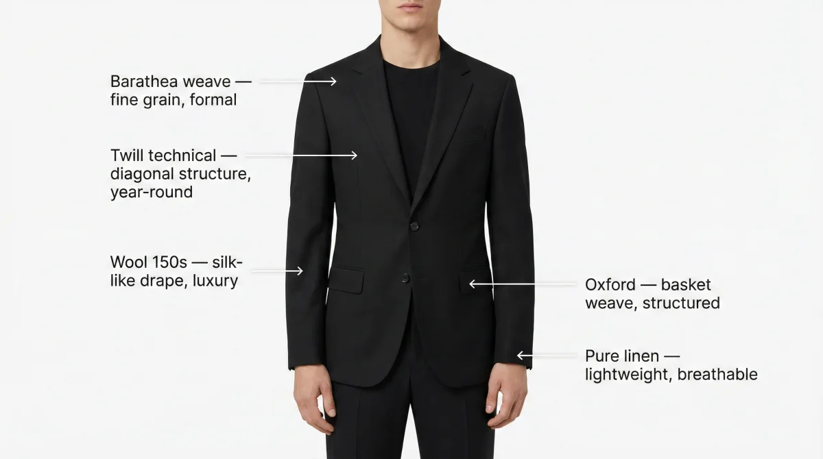Black suit combinations-S2-01 Fabric guide: Matching material to moment