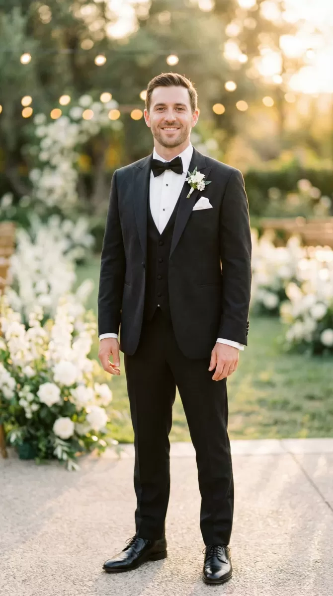 Black suit combinations by occasion-S8-01 Wedding (groom)-S8-01