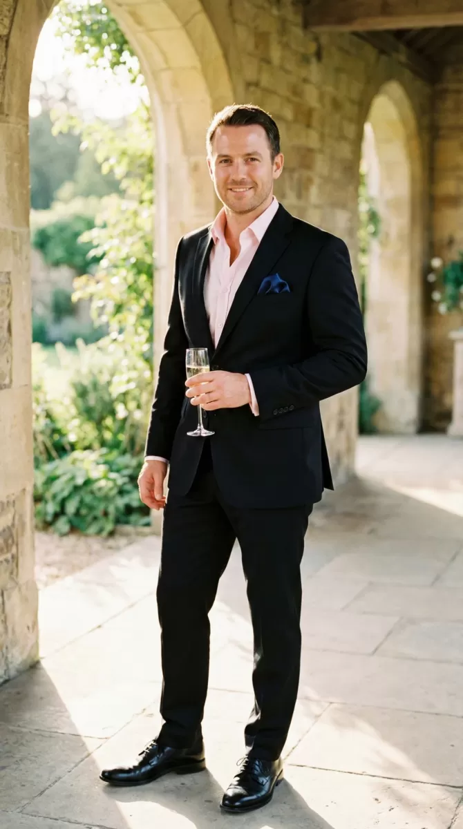 Black suit combinations by occasion-S8-02 Wedding (guest)-S8-02