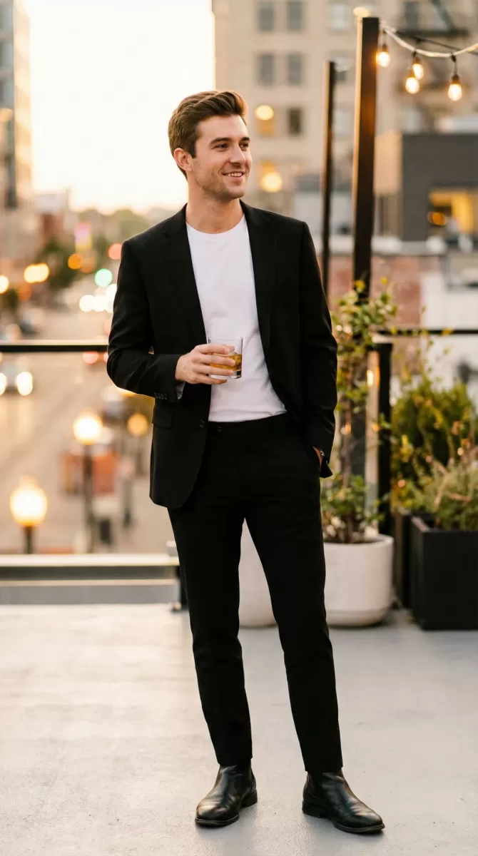 Black suit combinations by occasion-S8-05 Business casual-S8-05