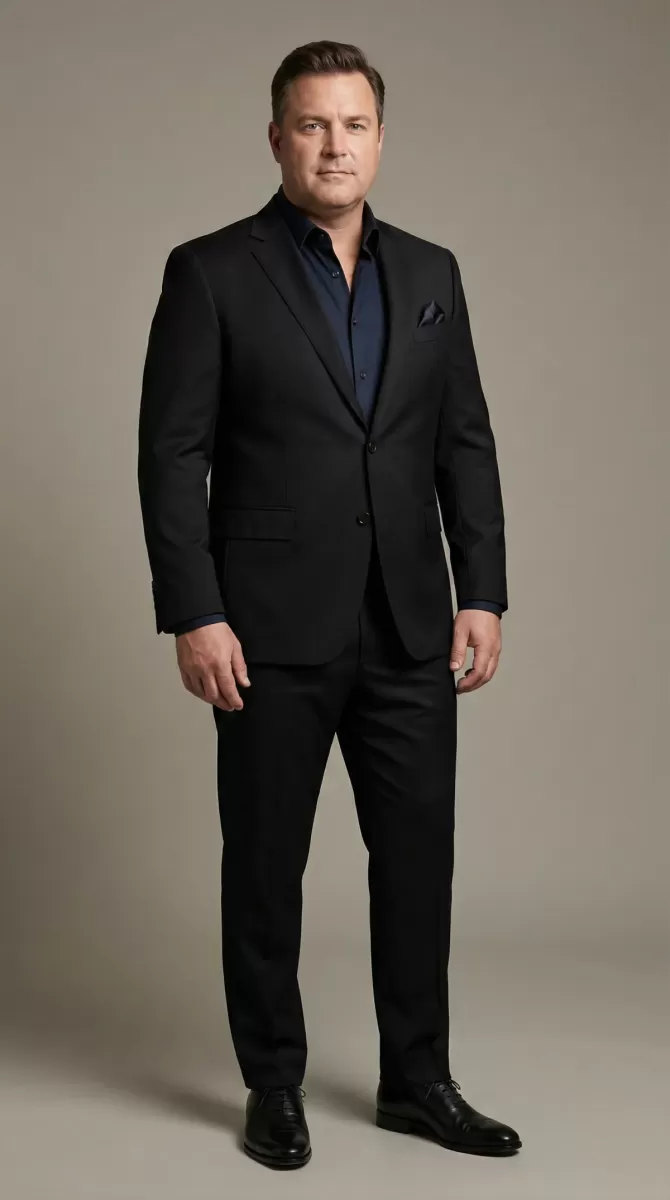 Black suit combinations by body type-S9-02 Black suit for tall men-S9-02