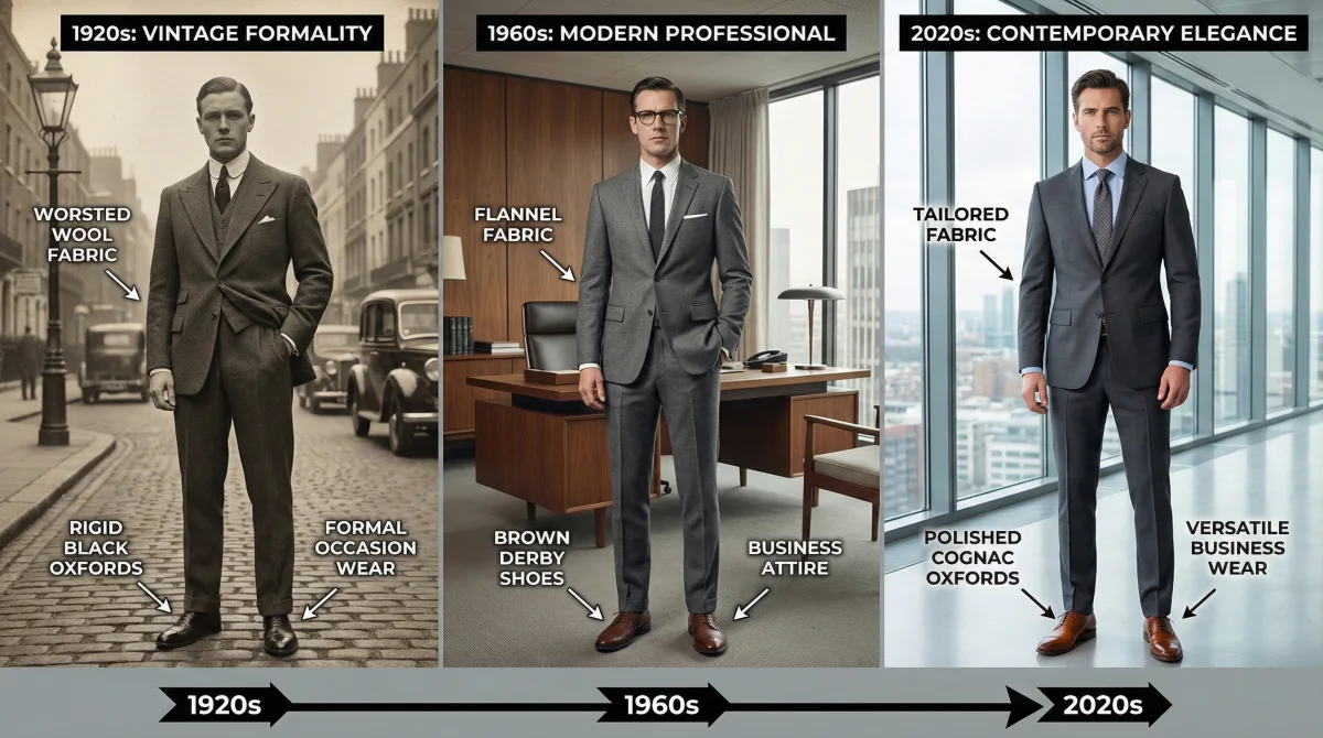 grey suits with brown shoes-1.1 The historical "no brown in town" rule