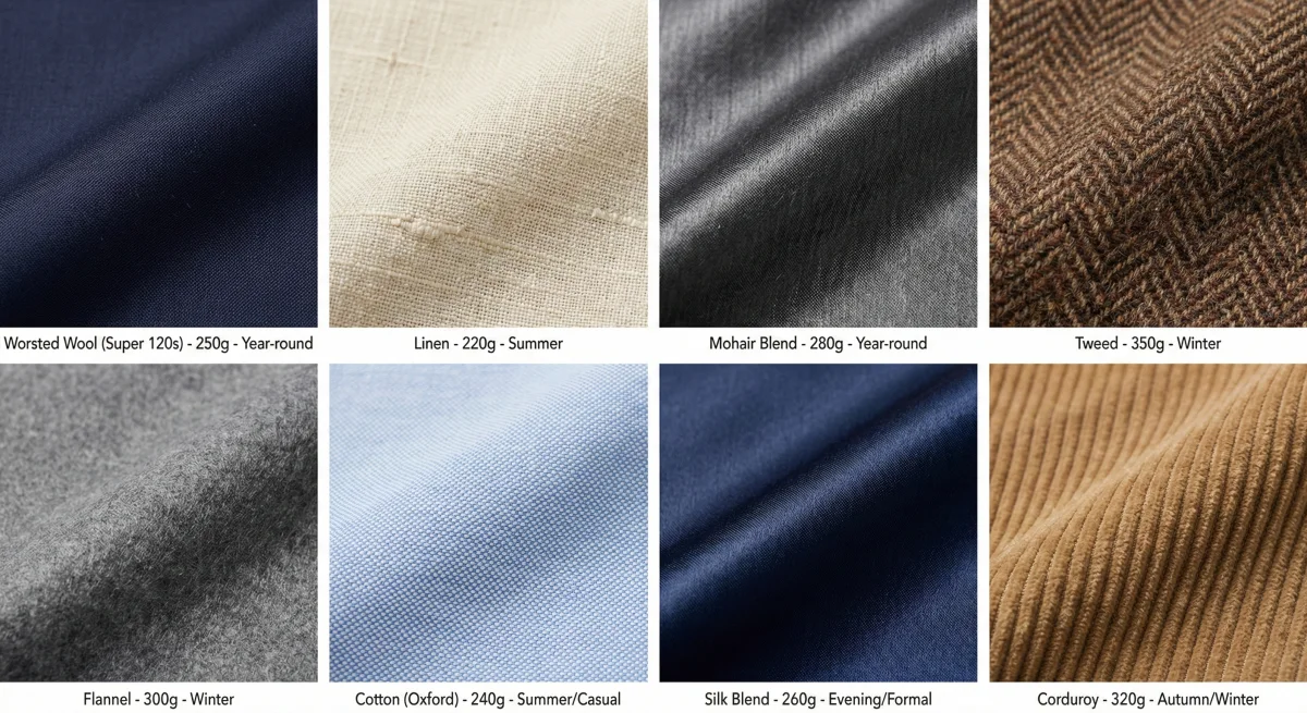 Fabric weight recommendations by region and season