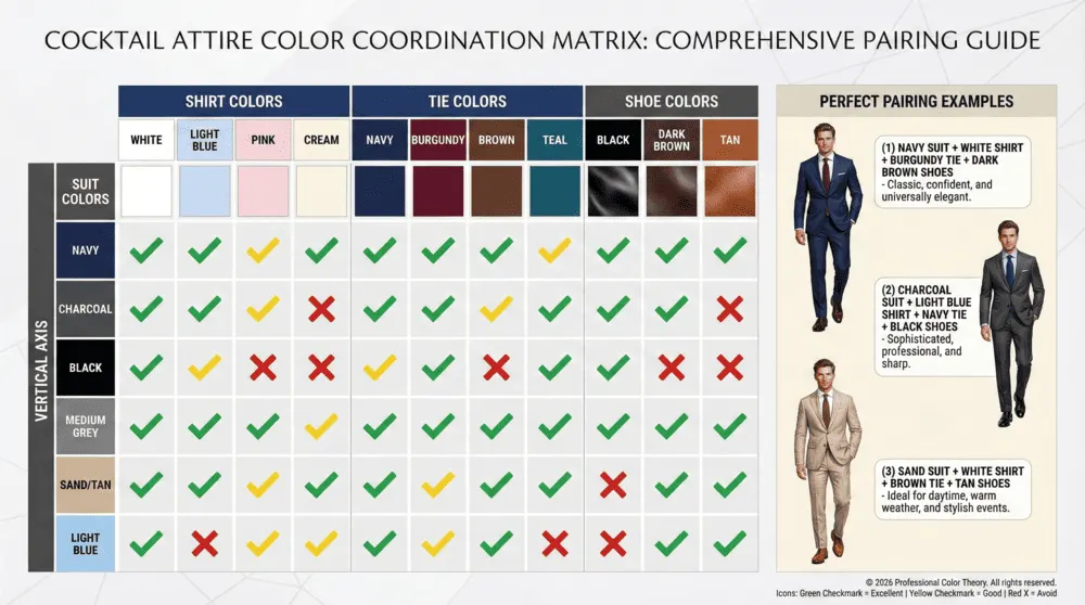 Color and pattern strategies for cocktail attire