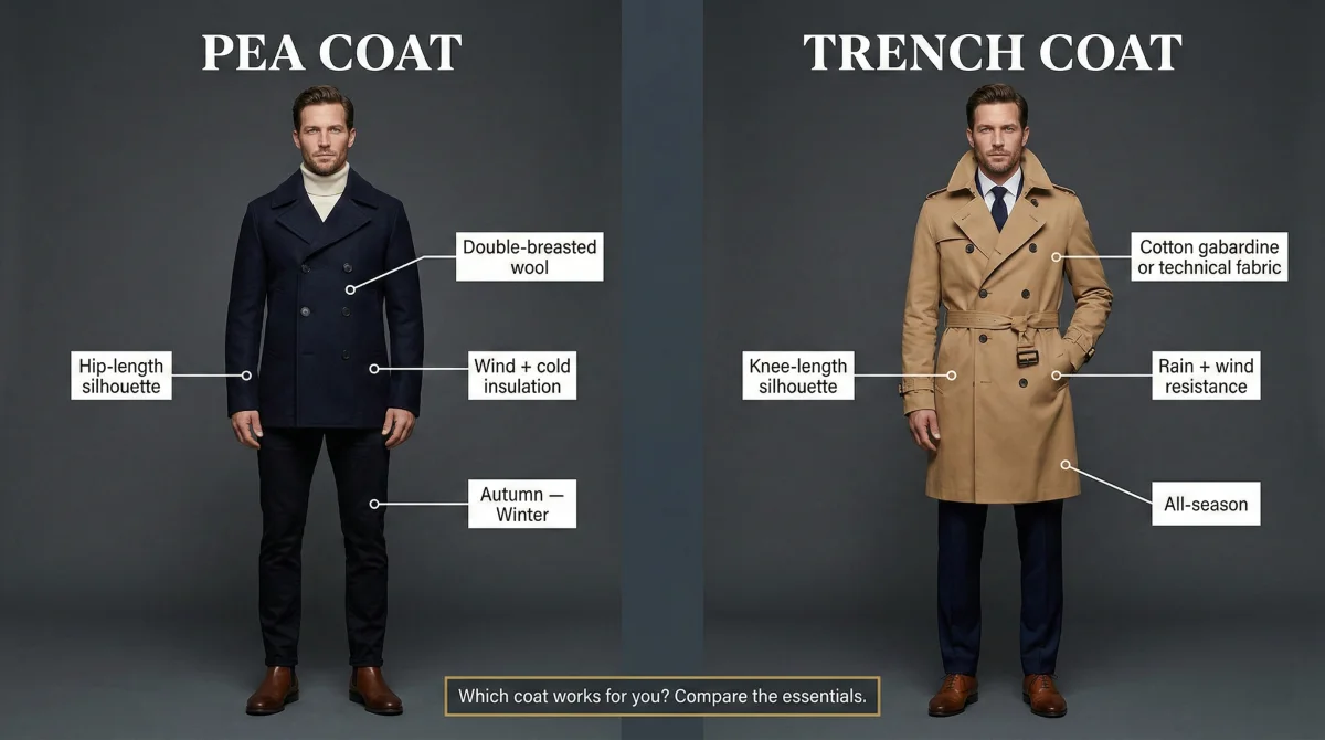 5-Peacoat vs. trench coat 5-The fundamental differences