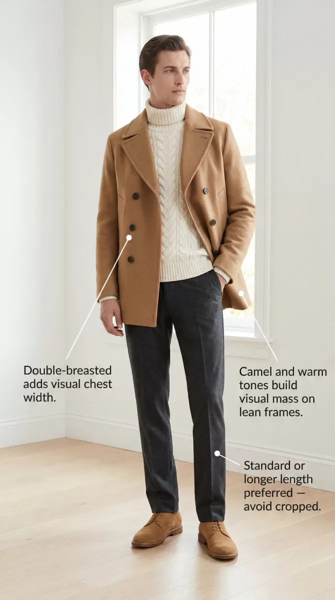 7.4-Pea coat for tall and slim men 7.4-Pea coat for tall and slim men