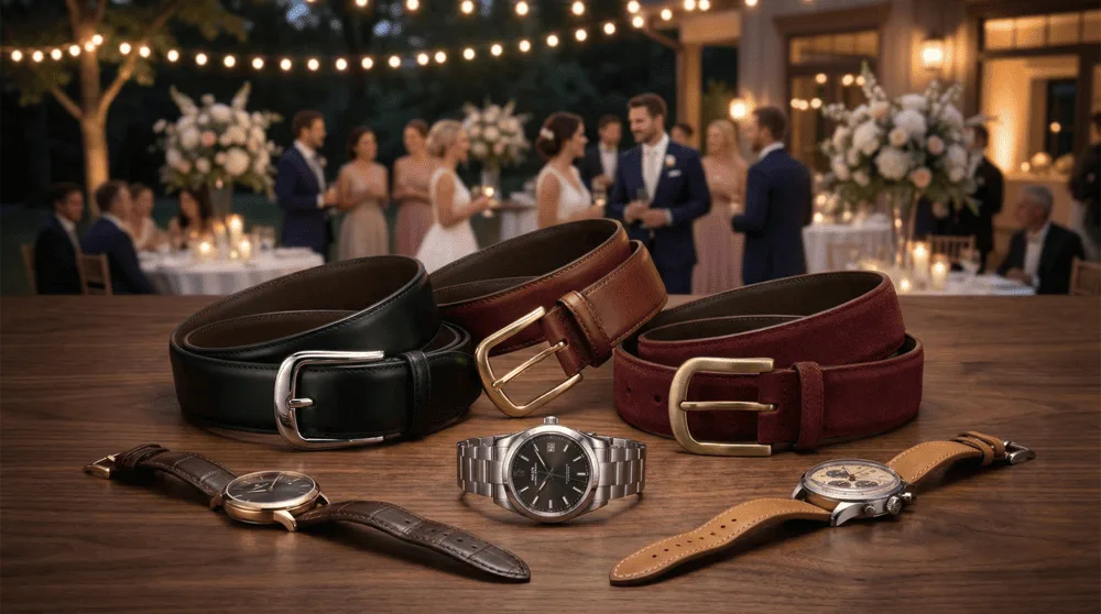 Spring Wedding Suits Belts and watches