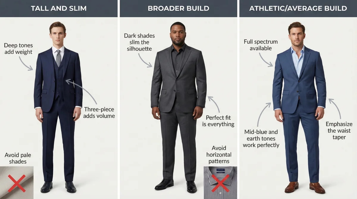 Suit colors for specific body types