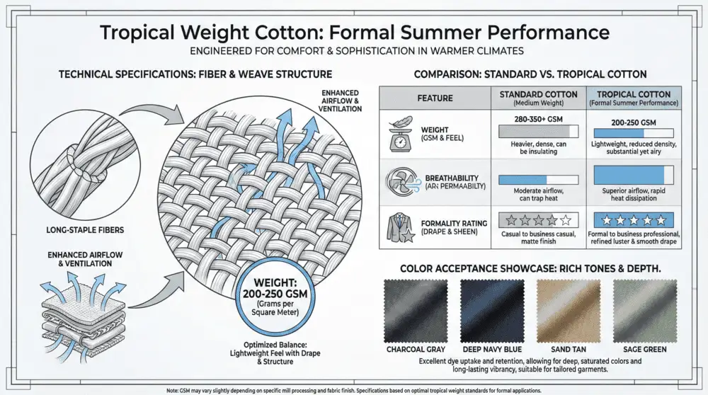 Tropical weight cotton