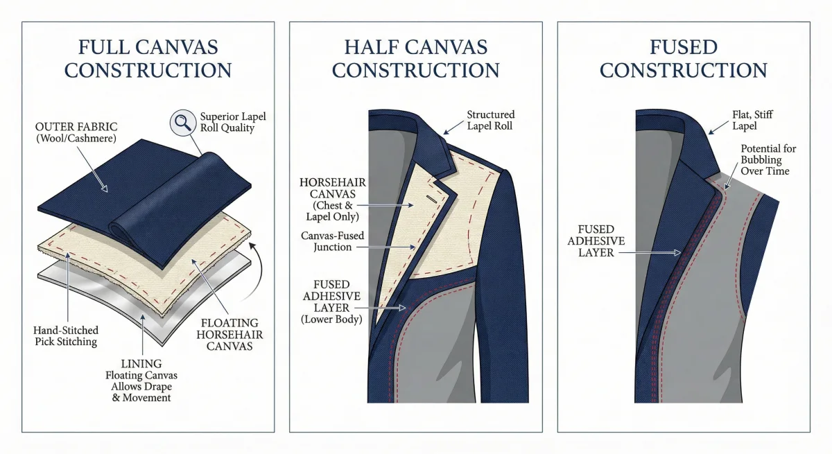 Overcoat-10.1 Canvassed vs. fused vs. unstructured construction