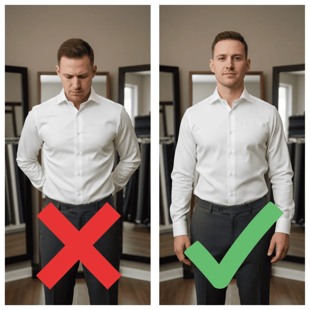 How to measure for a suit Correct vs Incorrect Posture