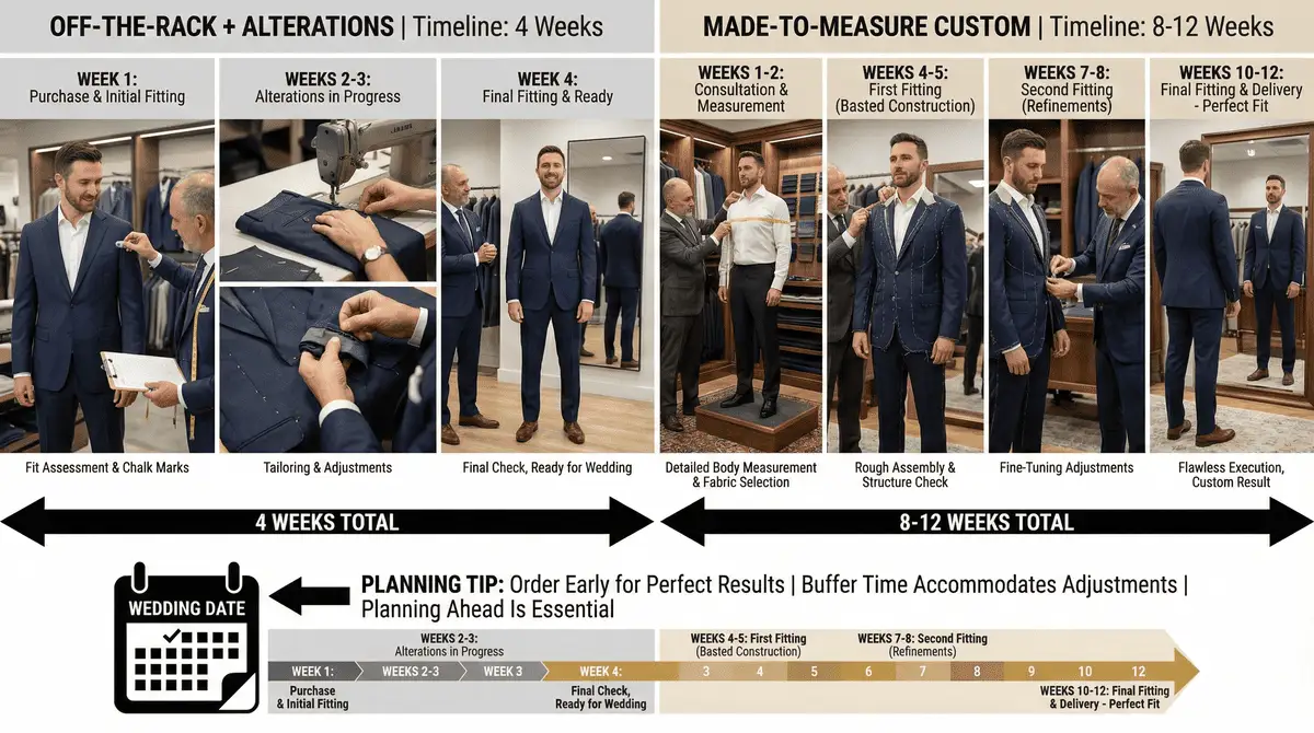 How far in advance should I order my wedding suit