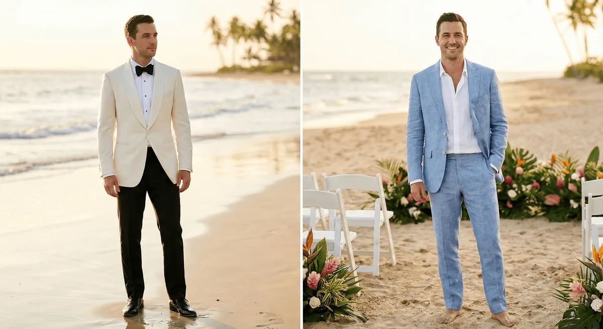 Can I wear a tuxedo to a beach wedding