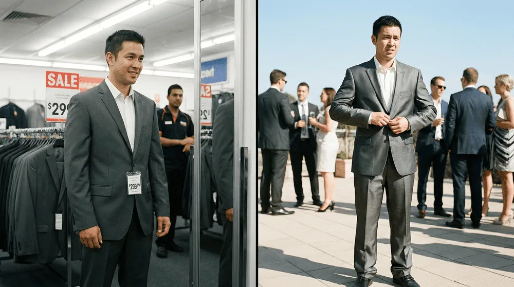 Budget retail - Comparing wedding suits options