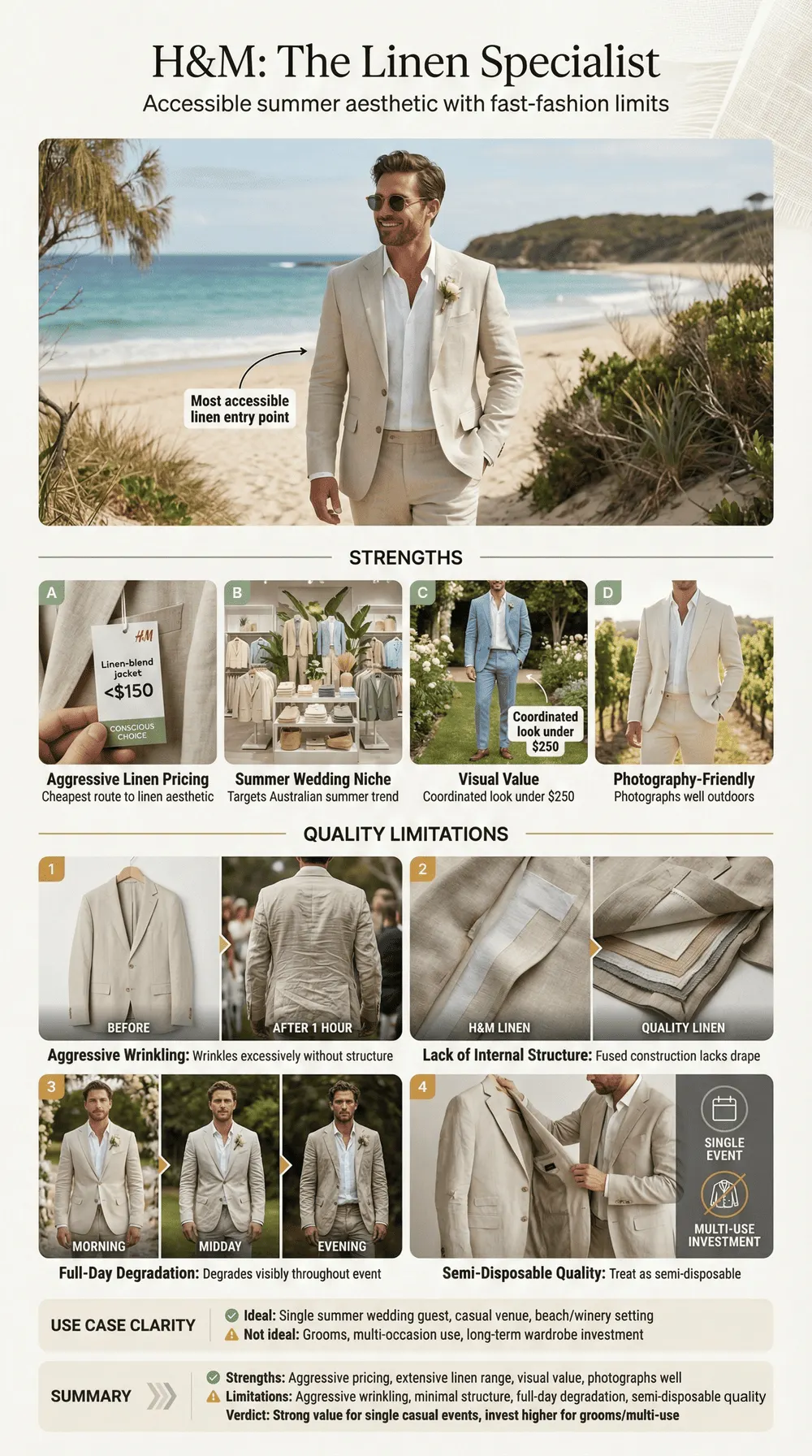 fast fashion brand have wedding suits H&M: The linen specialist