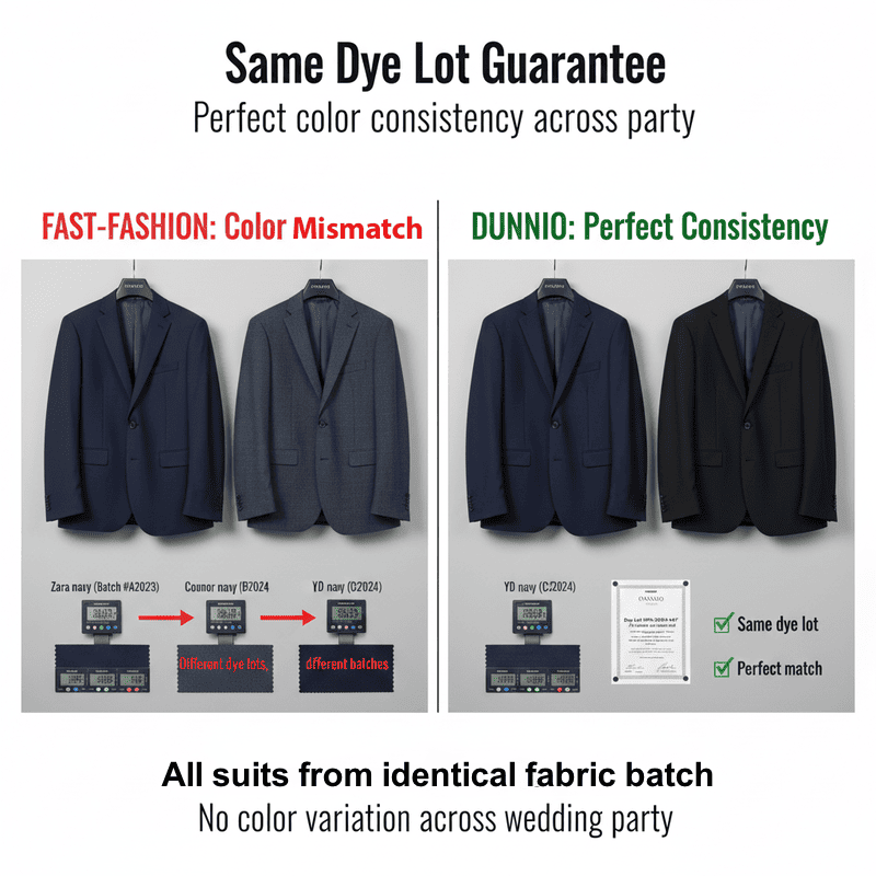 How Dunnio tailor's bespoke approach eliminates the pain points of off-the-rack suits Same Dye Lot Guarantee - Perfect Color Consistency-2