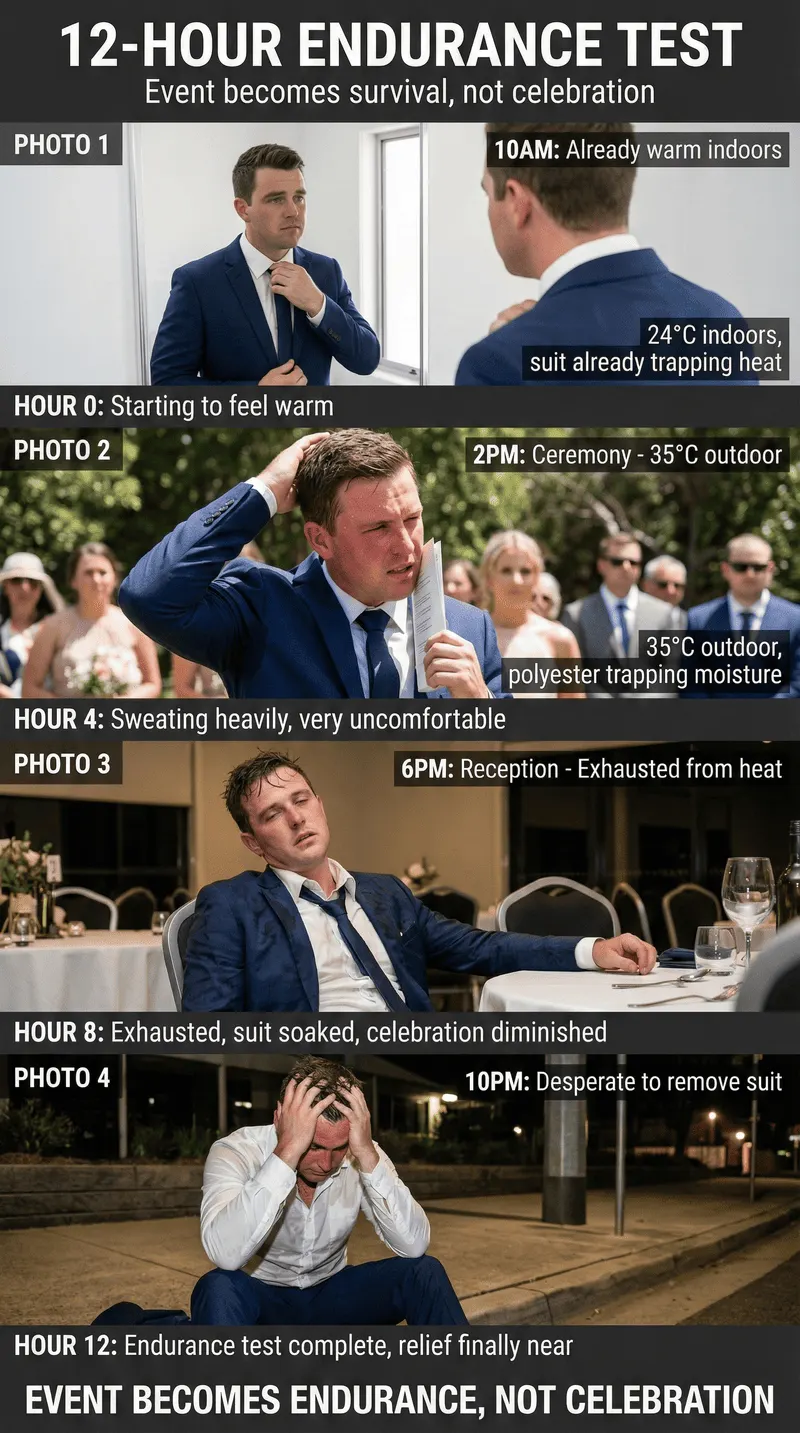 How Dunnio tailor's bespoke approach eliminates the pain points of off-the-rack suits 12-Hour Wedding Day - Endurance Test vs. Celebration