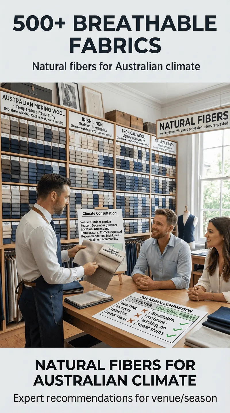 How Dunnio tailor's bespoke approach eliminates the pain points of off-the-rack suits Dunnio Solution - 500+ Breathable Fabric Options