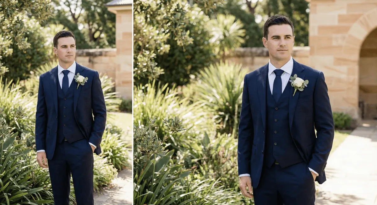 Three piece groom wedding suits The timeless classic
