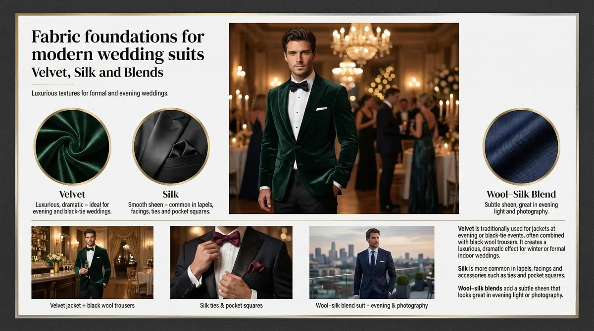 Wedding suits ideas by Dunnio Tailor Velvet, silk and blends