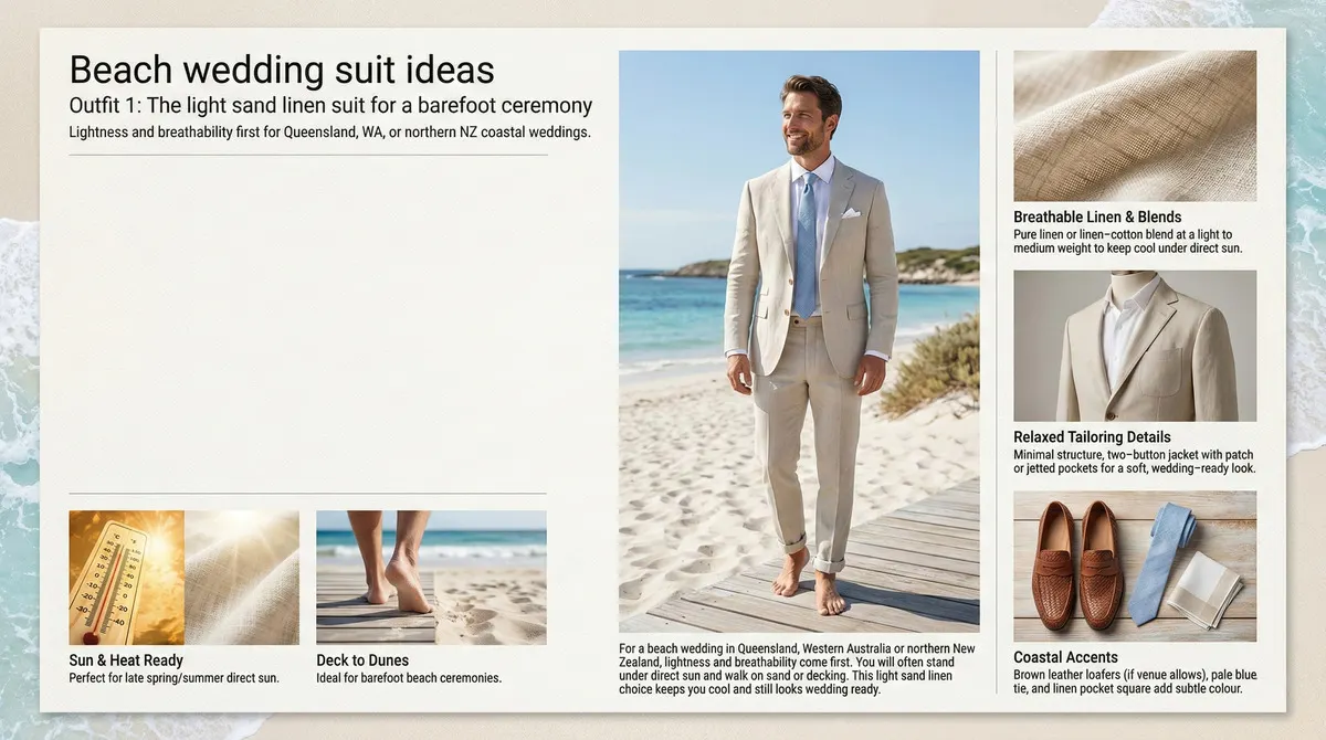 Wedding suits ideas by Dunnio Tailor Beach wedding suit ideas - outfit 1