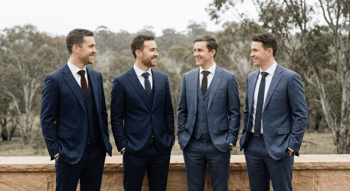 The Groomsmen suits for winter wedding