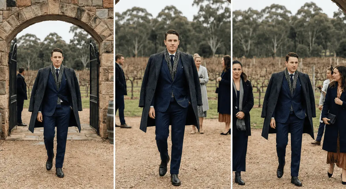 The Wedding Guest suits for men in winter wedding
